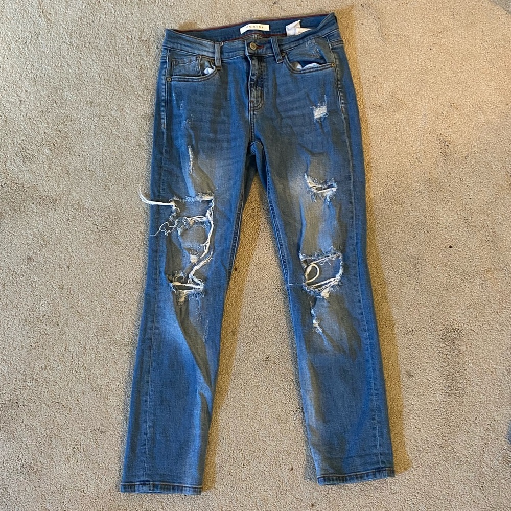 Eunina Jac Low Rise Boyfriend Cropped Jeans